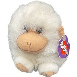 Swibco Trixy White Puffkins Monkey Hard Eyes Style 6621 Plush Stuffed Toy 5"